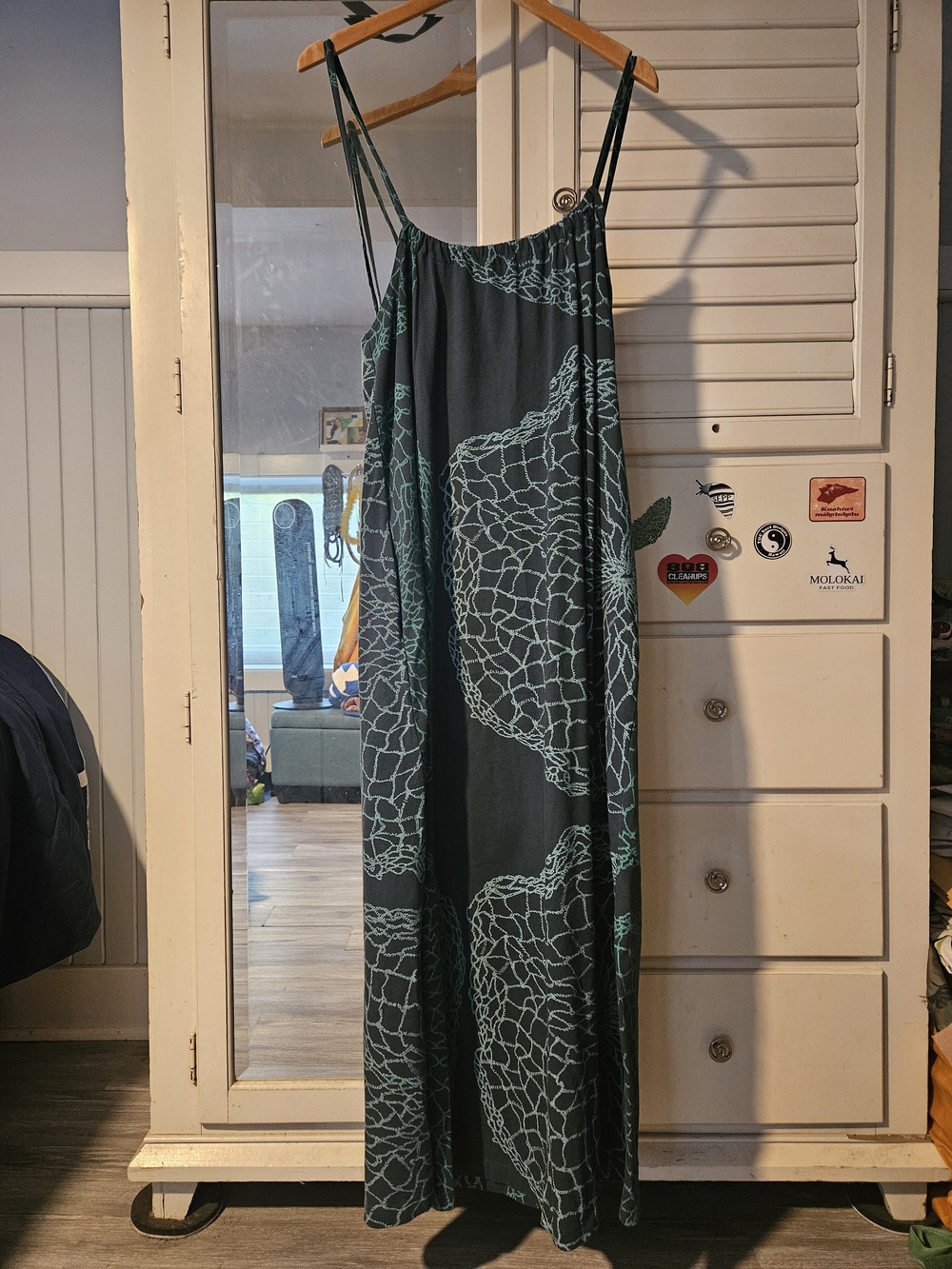 KEALOPIKP MAXI DRESS - SIZE XS - UPENA PRINT - DARK GREEN COLOR